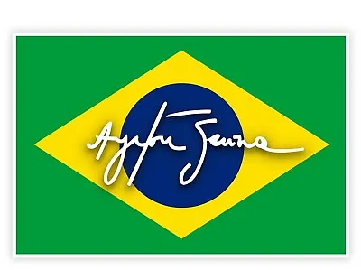 Ayrton Senna Signature Brazil Flag F1 Racing Vinyl Sticker Decal Car Bumper Wall • $6.99