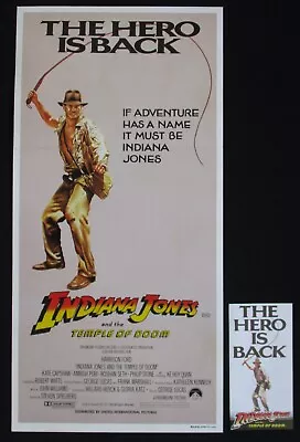$199 • Buy INDIANA JONES & TEMPLE OF DOOM 1984 Original Australian Daybill Movie Poster