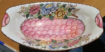 Antique Maling Lustre Bowl In Peony Rose Pattern • £25