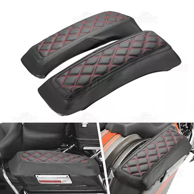 Red Square Saddlebag Lid Bra Covers For 1993-2013 Harley Road King Electra Glide • $49.99