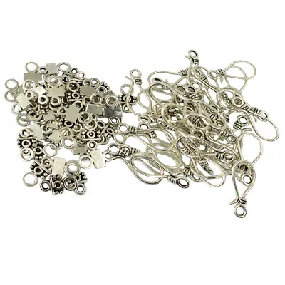 50 Tibetan S Hook Clasp Jewelry Making For Necklace • $8.41