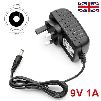 9v Power Supply UK 9v Adaptor 9v Charger 9 Volt Power Supply UK 9V 1A AC/DC PLUG • £5.29