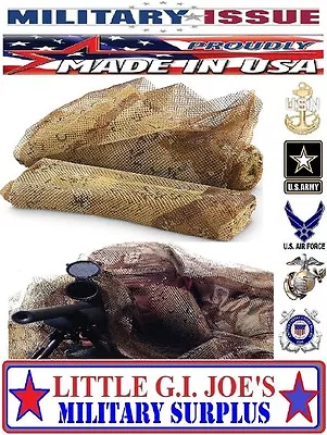 (1) NEW Military Issue USGI Body Sniper Veil Desert Camouflage Netting 96  X 60  • $14.99