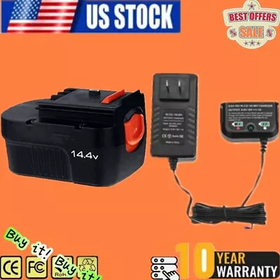 For Black & Decker OEM 14.4 Volt Slide Power Battery /Charger HPB14 A14F FS140 • $36