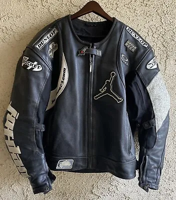 RARE Jordan Leather Racing Motorcycle Jacket Joe Rocket  Size 48 READ!!! • $399