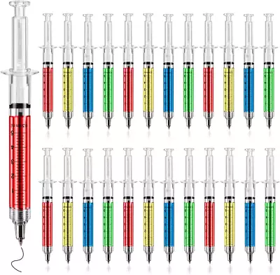 Syringe Pens Multi-Color 24PCS Black Ink For Nurse Doctor Imaginary Play Office • $13.99