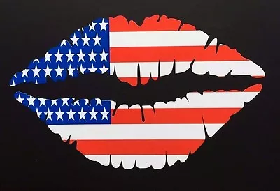 X1AMERICAN USA Flag Lips Car Stickers 12.5cm Iphone  Wall Art USA V8 MUSTANG Gym • £2.15