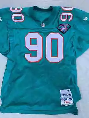 Wilson Authentic Pro Line Miami Dolphins Jersey W/ 75th Patch Size 52 • $145