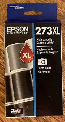 Genuine Epson 273XL T273XL120 Hi Cap Photo Black Ink Cartridge SEALED 06/2023 • $15