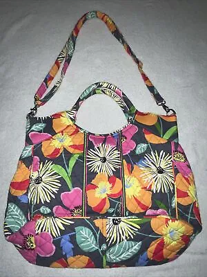 Vera Bradley Two Way Tote Cross-body  Bag In Jazzy Blooms  Pattern Euc • $39.99