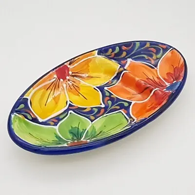 Oval Olive Dish With Pip Bowl 22 Cm X 12 Cm Spanish Handmade Ceramic Pottery • £17.99