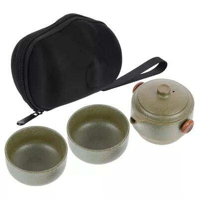  Teapot Set Ceramic Chinese Teacups Japanese Pots Black Pottery • £28.48