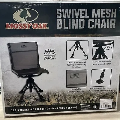 Mossy Oak Swivel Blind Mesh Chair Black 300 Lbs Capacity Deer Hunting Duck NEW • $73.50