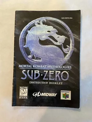 Mortal Kombat Mythologies: Sub Zero Nintendo 64 N64 Manual Passwords AUTHENTIC • $29.99