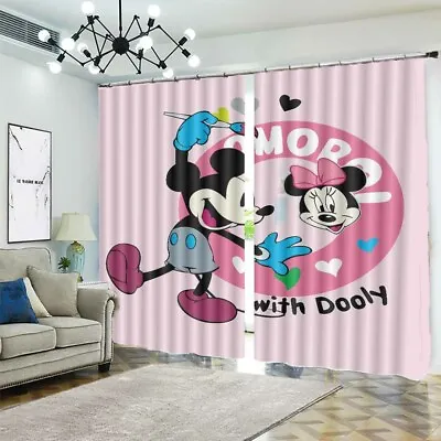 £40.60 • Buy Mickey Mouse Painting 3D Curtain Blockout Photo Printing Curtains Drape Fabric