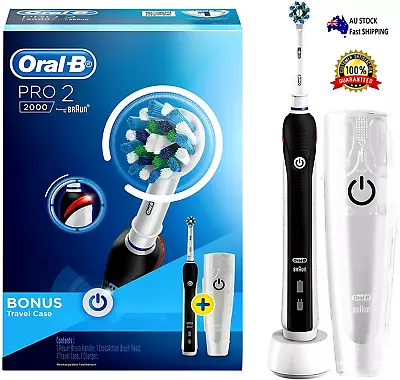 Oral-B Pro 2000  Electric Rechargeable Toothbrush Powered By Braun + Travel Case • $106.80