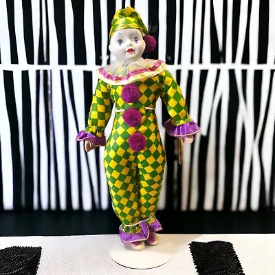 Vintage 1984 New Orleans Godchaux's Mardi Gras Jester Porcelain Doll • $45