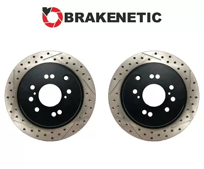 REAR BRAKENETIC Premium Drill Slot Brake Rotors Z32 300ZX Conversion 4/5LUG • $258.98