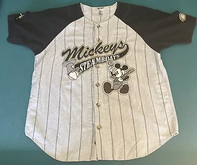 Disney Jersey Mickey Mouse Mickey's Steamboats Baseball Jersey #28 Men’s Large • $55