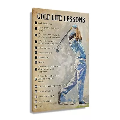 Vintage Golf Poster Quotes Wall Art Motivational Canvas Inspirational Picture... • $81.79