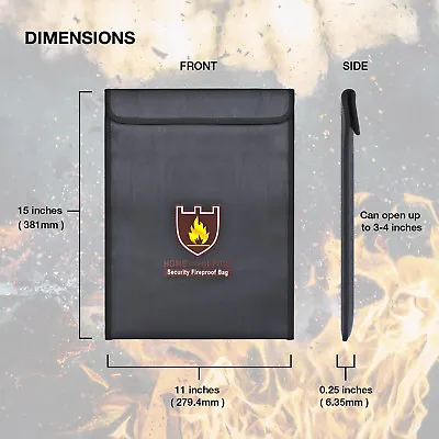 Fireproof Water Resistant Money Bag Envelope Safe Document Bag File Pouch Case • $11.99