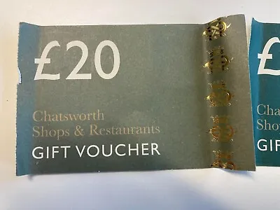 Chatsworth Shops & Restaurants £30 Gift Vouchers • £25