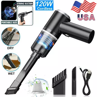 $11.35 • Buy 120W Cordless Handheld Vacuum Cleaner Car Home Auto Rechargeable Wet Dry Duster