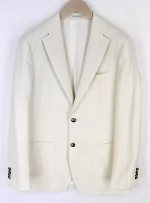 SUITSUPPLY Havana Men Blazer UK36R Off-White Pure Cotton Slim Single-Breasted • £149.99