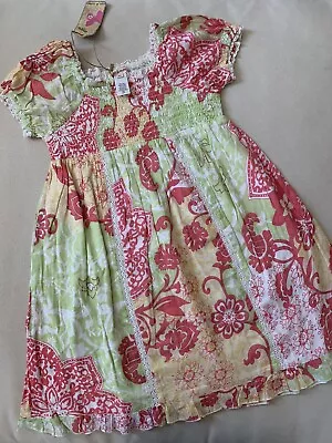 New Nwt Mimi & Maggie 4t Camilla Dress Pink Green Yellow Lined • $22.50