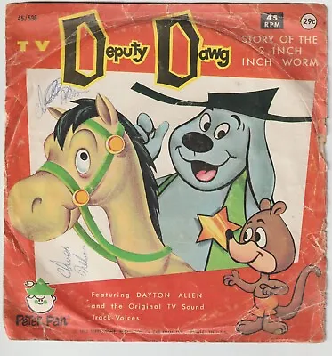 DEPUTY DAWG Story Of The 2 Inch Worm Peter Pan Records 45 Rpm Vinyl TESTED • $11.25