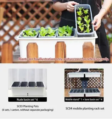 Vegetable Herb Garden Lazy Pot Self Watering Style SC04 With Trolley • $140