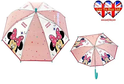 Disney Minni Mouse Transparent UmbrellaChildren's Umbrell Official Licensed • £11.99