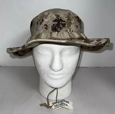 NEW USMC Marine Corps  Field Desert MARPAT Combat Boonie Cover Hat SZ MEDIUM • $17.50