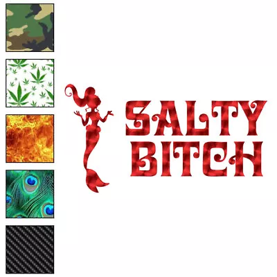 Salty Bitch Mermaid Vinyl Decal Sticker 40 Patterns & 3 Sizes #6476 • $4.95