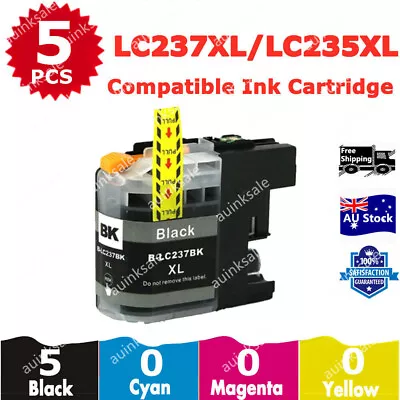 5X Compatible Ink Cartridge LC237XL Black For Brother MFC-J4620DW DCP-J4120DW • $19.90