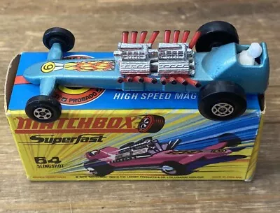 Matchbox 🏁 Superfast🏁 Diecast Box #64 🚨 Slingshot Dragster 🚨 1971 Vtg Og Box • $19.99