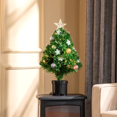 £26.99 • Buy 2FT Pre-Lit Artificial Fibre Optic Christmas Xmas Tree W/ Lights Mini Decoration