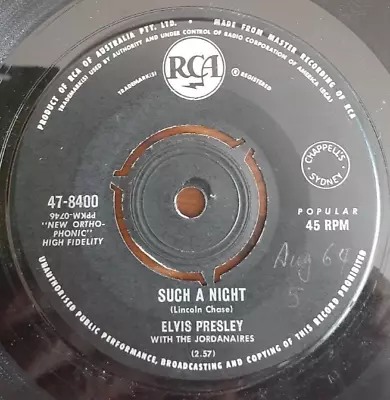 (ELVIS PRESLEY- Such A Night/ Never Ending)-D4-7 • $19.99