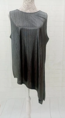 £14.99 • Buy Simply Be Ladies Top Size 18 Silver Asymmetrical Hem Sleeveless Round Neck BNWT