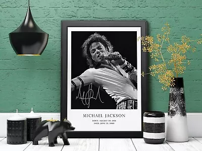 Michael Jackson 33 American Singer Poster King Of Pop Music Legend Black White  • £7.99