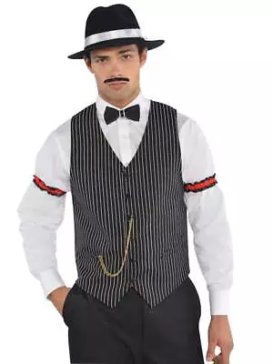 Gangster Al Capone Vest Waistcoat Roaring 20s 1920s Mens Fancy Dress Costume Top • £13.99