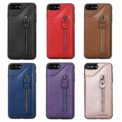 Zipper Leather Card Slot Wallet Phone Case For IPhone 11 12 13 Pro Max 6 7 8 SE • $5.34