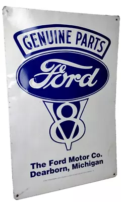 VTG 18  X 12  FORD V8 Authentic Metal Sign Genuine Parts Service Dept/Man Cave/ • $37.88