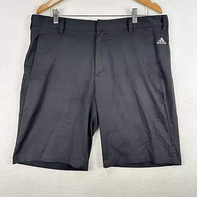 Adidas Mens 3 Stripes Golf Shorts Size 36 Black White Performance 10  Inseam • $17.97