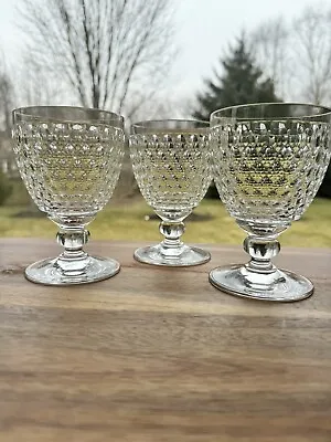 Villeroy & Boch Boston  8 Oz Water Wine Glasses Crystal Goblet ~Set Of 3 • $44.98