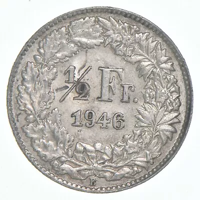 Roughly The Size Of A Dime 1946 Switzerland 1/2 Franc World Silver Coin *760 • $3.95