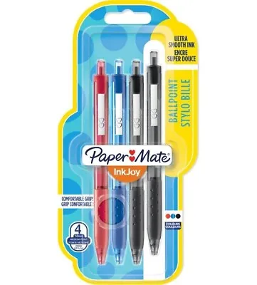Paper Mate InkJoy Ballpoint Pens 300RT Assorted Colours Pack Of 4 • £3.99
