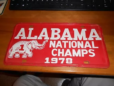 Vintage Alabama Crimson Tide 1978 National Champs Car Tag Plate • $40