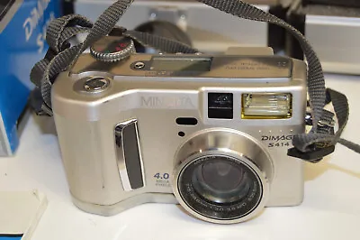 Vintage Minolta DIMAGE S414- 4.0 MP 4x Zoom- Digital Camera- For Repair Or Parts • $14.95