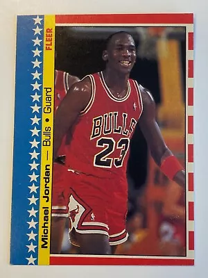 1987 Fleer Basketball Sticker #2 Michael Jordan Chicago Bulls HOF • $109.89